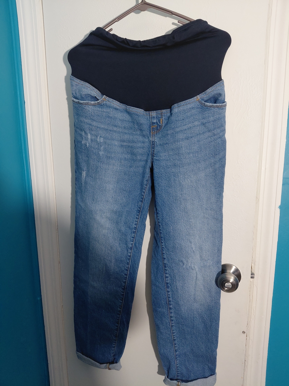 Maternity Blue Stretch-Panel Jeans